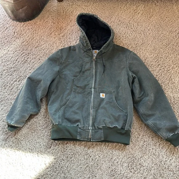 Carhartt Moss Green Jacket with Thermal Lining - Vintage - Picture 1 of 7